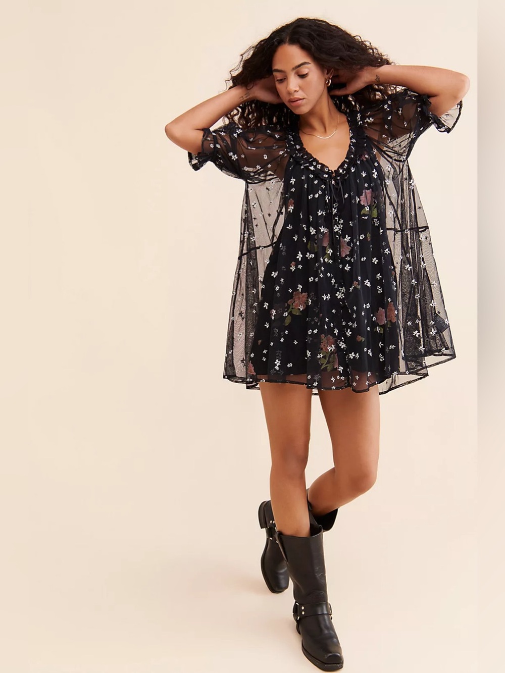Free People With Love Mesh Mini Dress